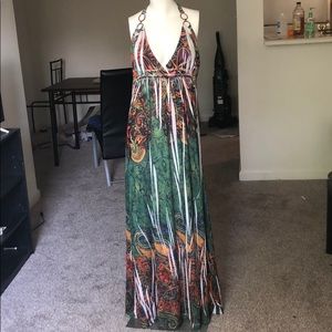 Halter Maxi floral design summer dress